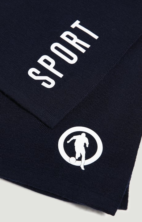 Men's scarf – Sport 25x180 cm, NAVY LOGO WHITE Men's scarf – Sport 25x180 cm, NAVY LOGO WHITE, hi-res-1
