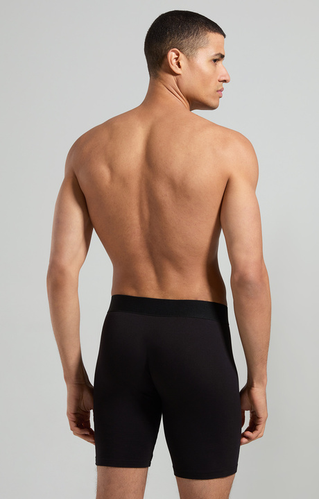 Men's long boxer briefs, BLACK Men's long boxer briefs, BLACK, hi-res-1