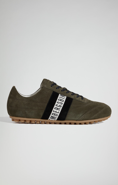 Men's Soccer suede leather sneakers, VERDE MILITARE, hi-res-1