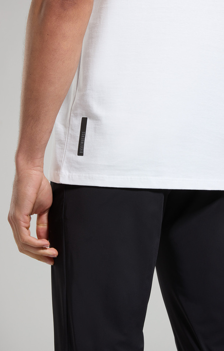 T-shirt uomo in piquet di cotone, WHITE, hi-res-1