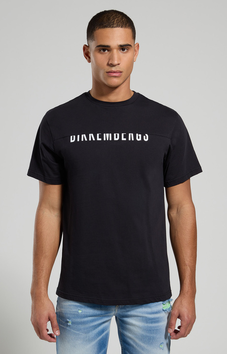 T-shirt uomo logo spezzato, BLACK, hi-res-1