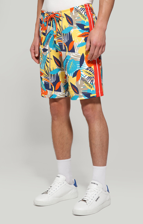 Men's shorts with tropical print, TROPICAL YELLOW, hi-res-1
