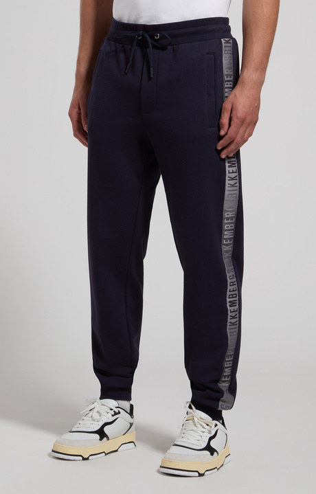 Men's joggers with ribbed cuffs, BLACK IRIS, hi-res-1