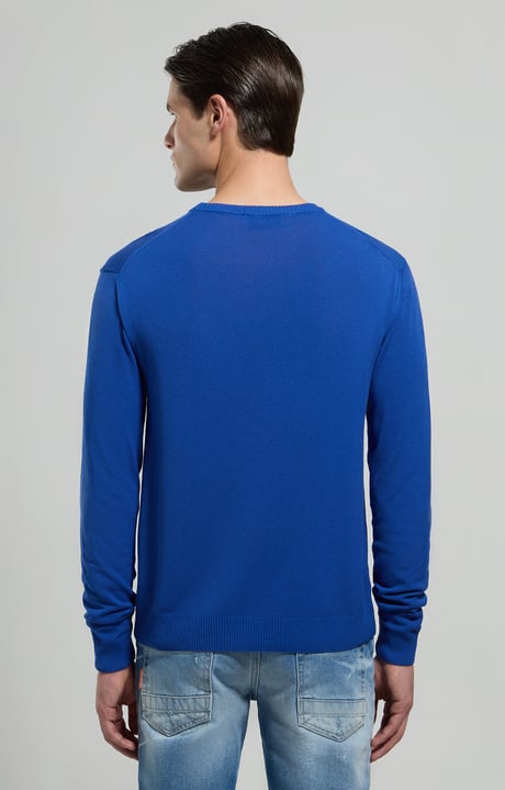 Men's jacquard knit pullover, MAZARINE BLUE Men's jacquard knit pullover, MAZARINE BLUE, hi-res-1