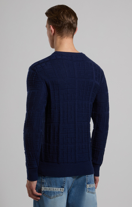Men’s sweater with all-over logo, BLACK IRIS, hi-res-1