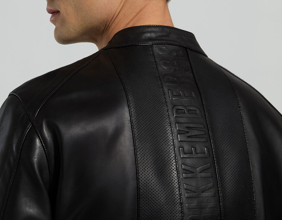 Men's leather jacket, BLACK, hi-res-1