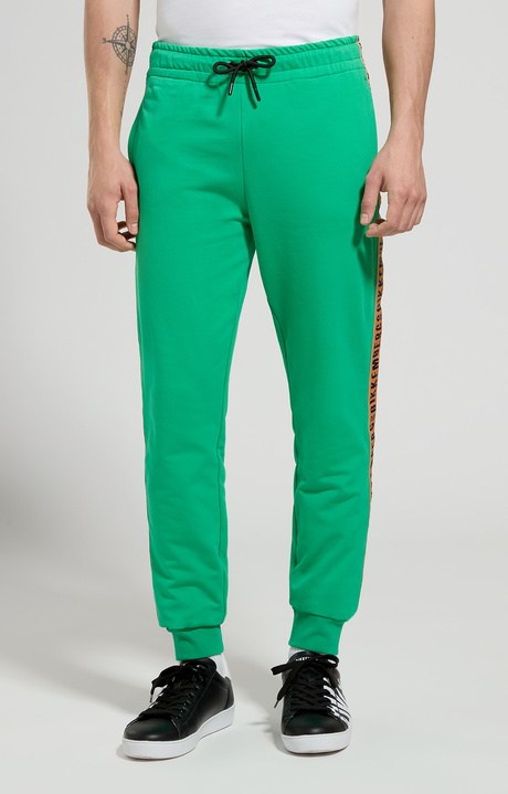 Men's joggers with tape, BRIGHT GREEN, hi-res-1