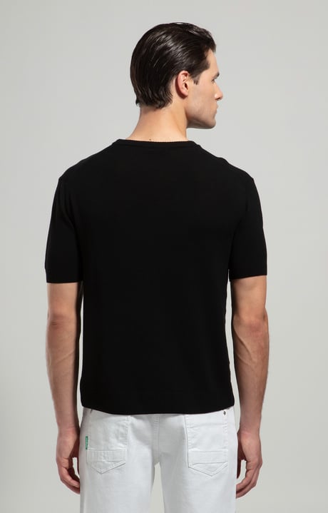 Men's jacquard knit pullover, BLACK Men's jacquard knit pullover, BLACK, hi-res-1