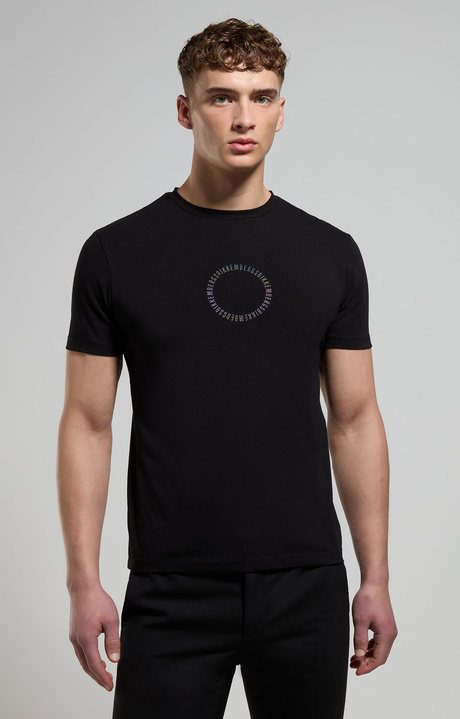 Printed back men's T-shirt , BLACK, hi-res-1