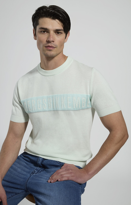 Men's short-sleeve knit sweater, MILKY GREEN, hi-res-1