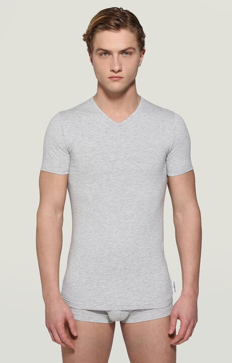 bikkembergs Grey 2-pack men's V-neck undershirt