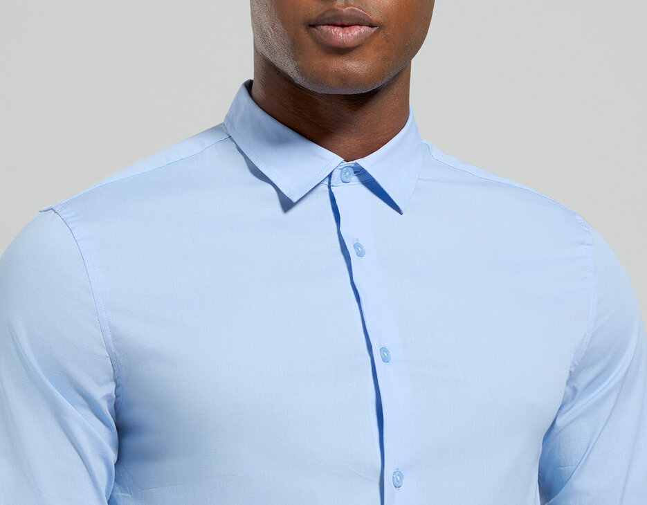Men’s shirt with embroidered cuff, CELESTIAL BLUE Men’s shirt with embroidered cuff, CELESTIAL BLUE, hi-res-1