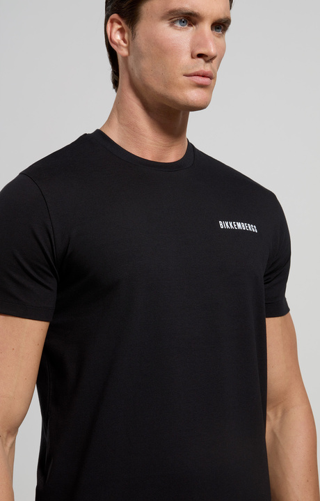 Men's slim fit print T-shirt, BLACK, hi-res-1