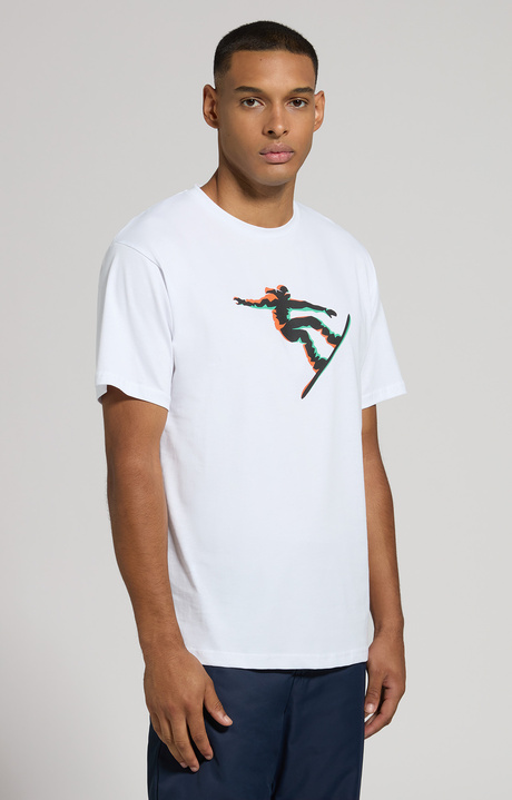 Men's T-shirt with freestyle print, WHITE, hi-res-1