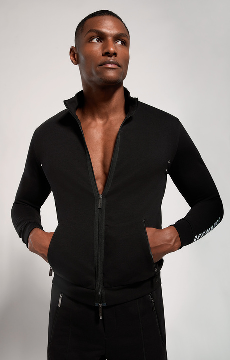 Printed men's sweatshirt, BLACK, hi-res-1