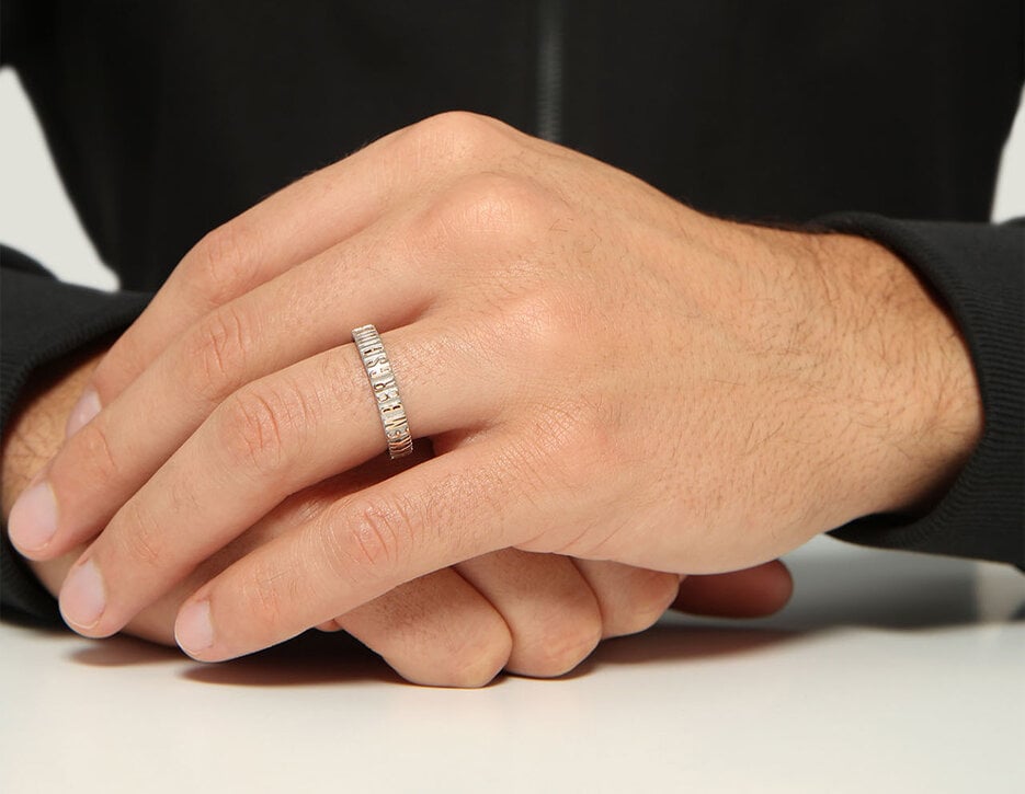 Bikkembergs unisex ring with embossed lettering, 290 Bikkembergs unisex ring with embossed lettering, 290, hi-res-1