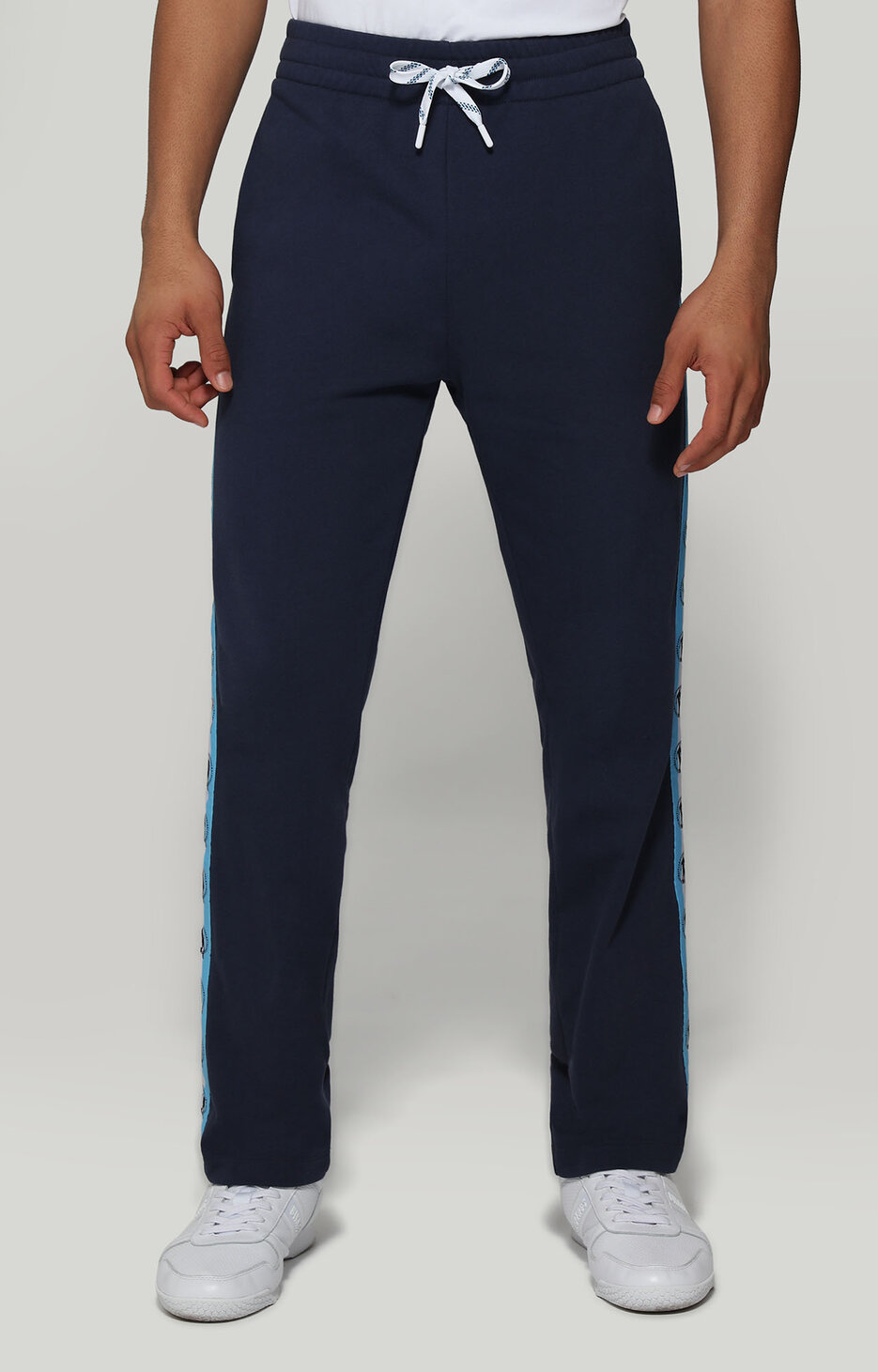 Men's sweatpants with tape, BLUE Men's sweatpants with tape, BLUE, hi-res-1