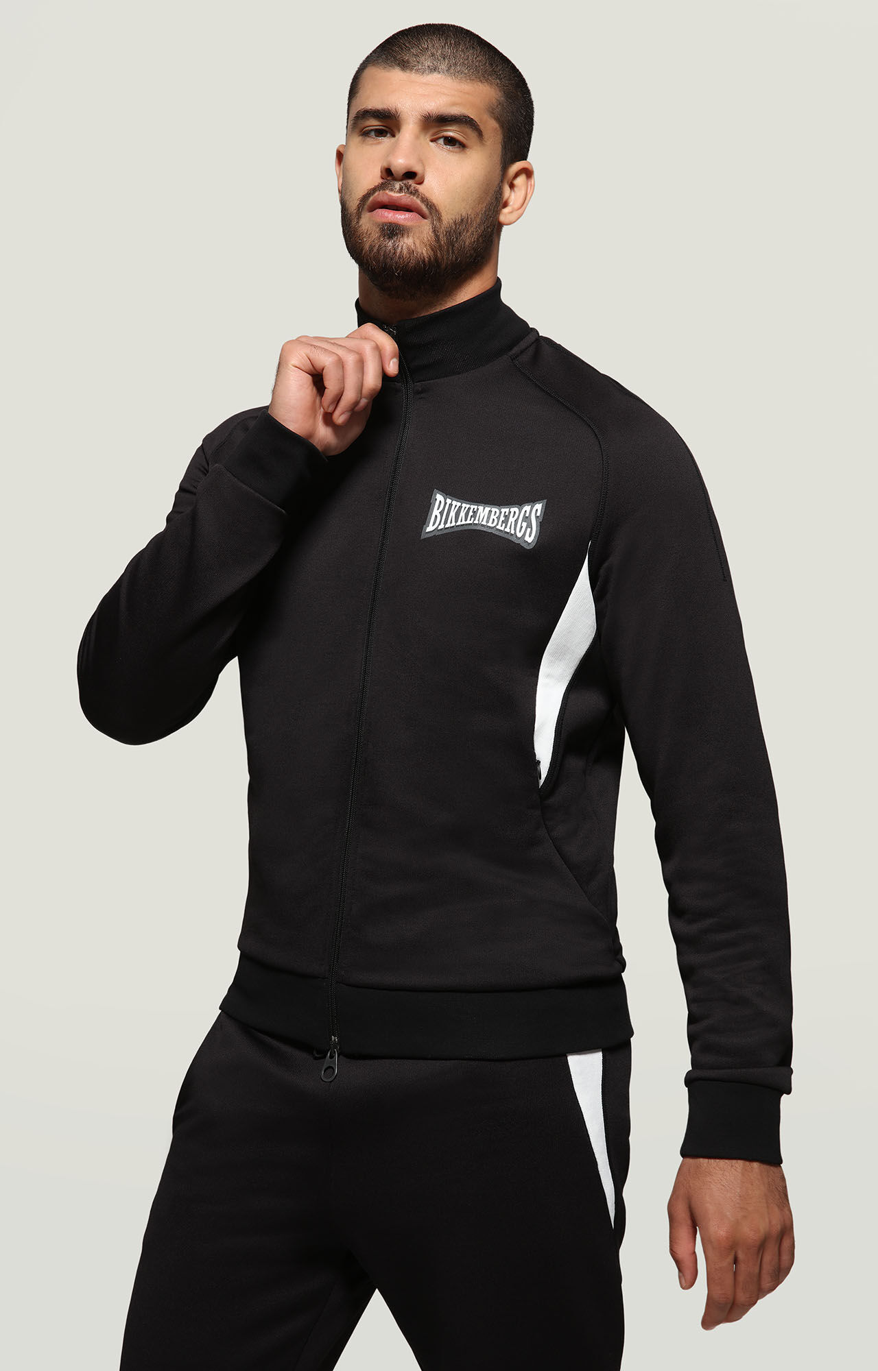 Black Jacket with inserts and textured logo | Bikkembergs