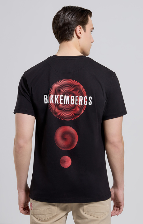 Men's T-shirt with print on back, METEORITE BLACK, hi-res-1