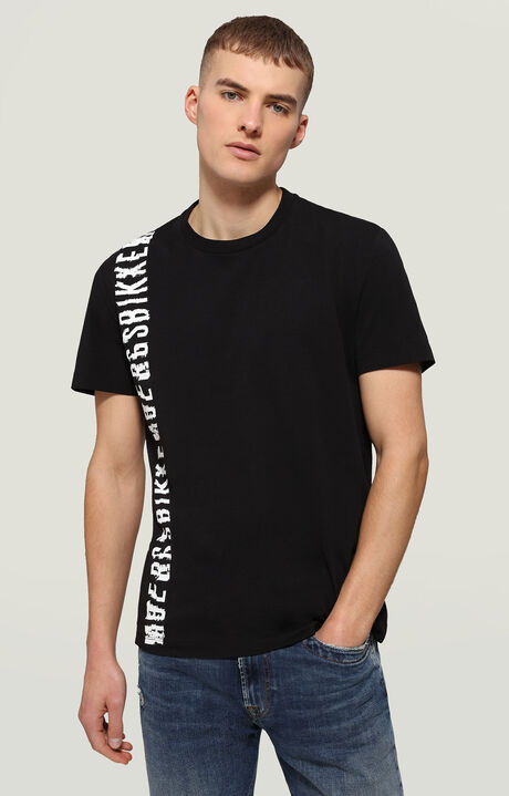 Men's T-shirt with dirty print, BLACK, hi-res-1
