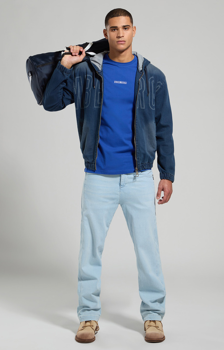Men's denim jacket, OLIVE GREY, hi-res-1