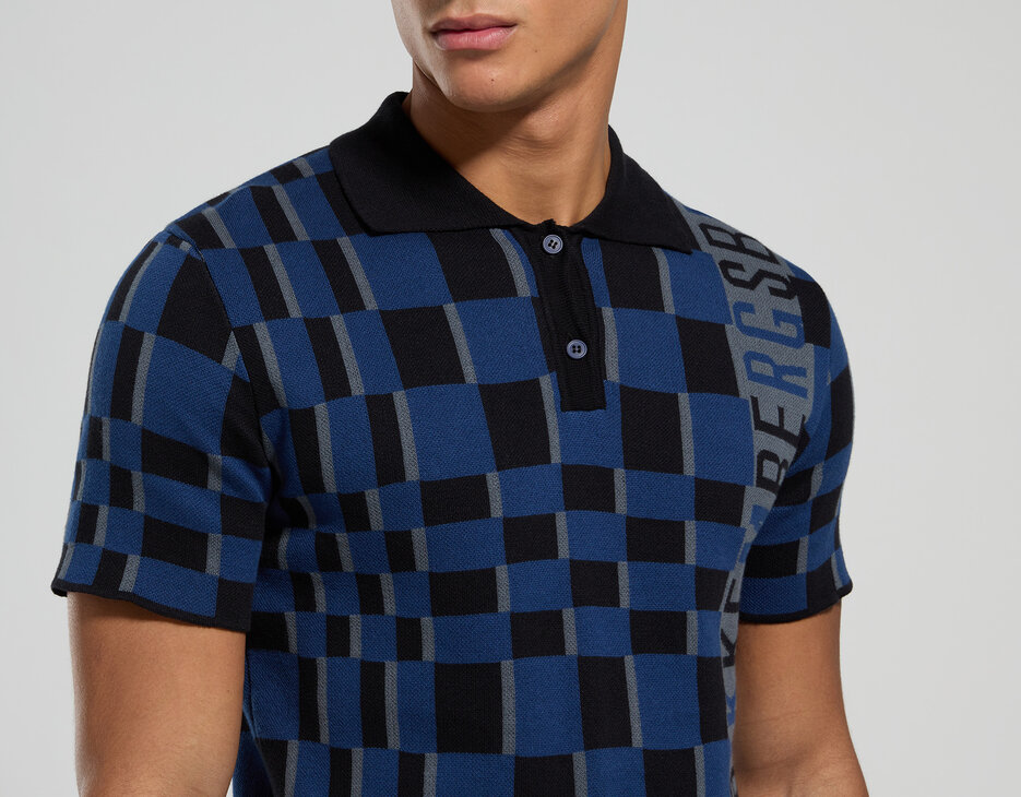 Men's knit polo , BLACK/NAVY/GUNMETAL Men's knit polo , BLACK/NAVY/GUNMETAL, hi-res-1