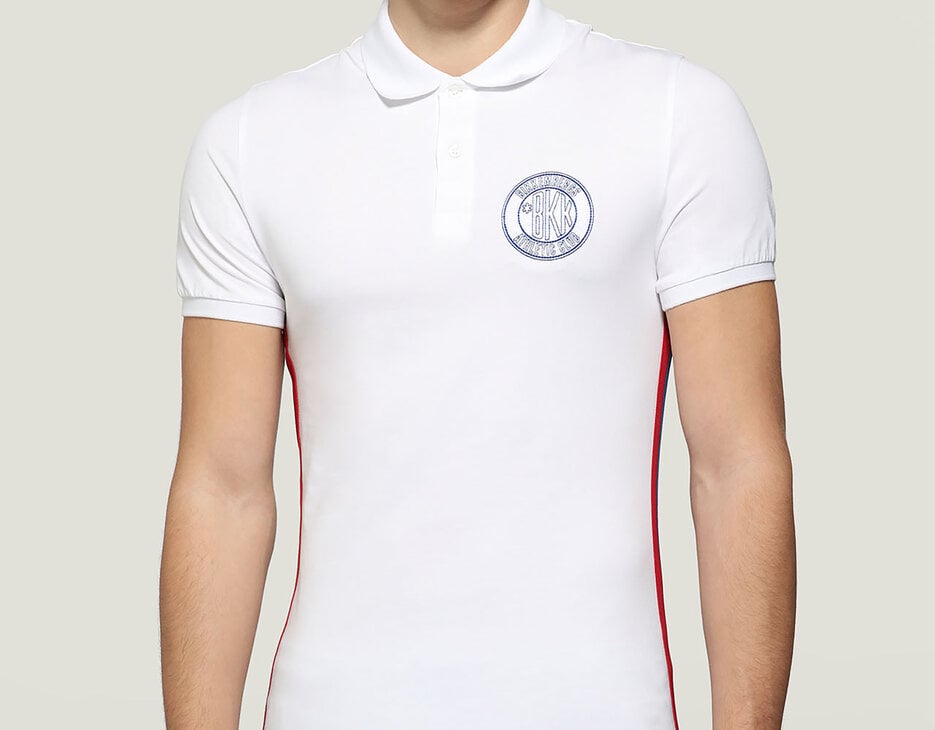 Men's polo shirt with embroidered logo, OPTICAL WHITE Men's polo shirt with embroidered logo, OPTICAL WHITE, hi-res-1