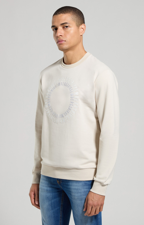 Men's round neck sweatshirt, MOONBEAM, hi-res-1