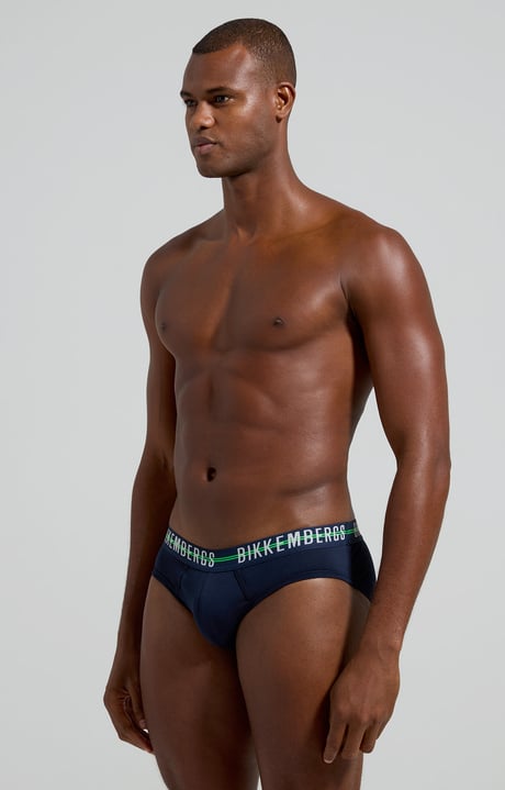 3-pack men's briefs with logo band, NAVY 3-pack men's briefs with logo band, NAVY, hi-res-1