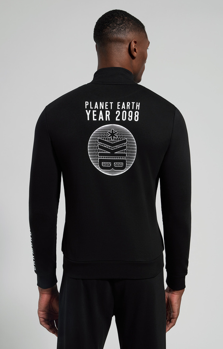 Printed men's sweatshirt, BLACK, hi-res-1