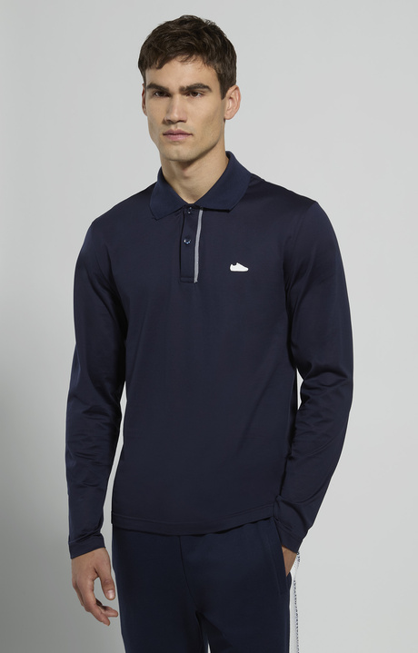 Men's mercerized cotton polo, BLACK IRIS, hi-res-1