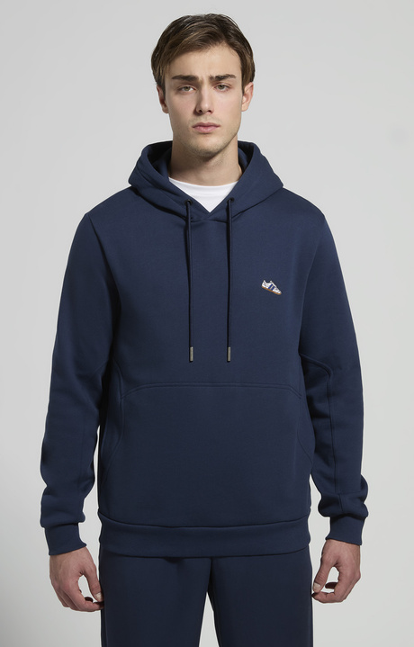 Men&rsquo;s hooded sweatshirt with embroidery, BLACK IRIS, hi-res-1