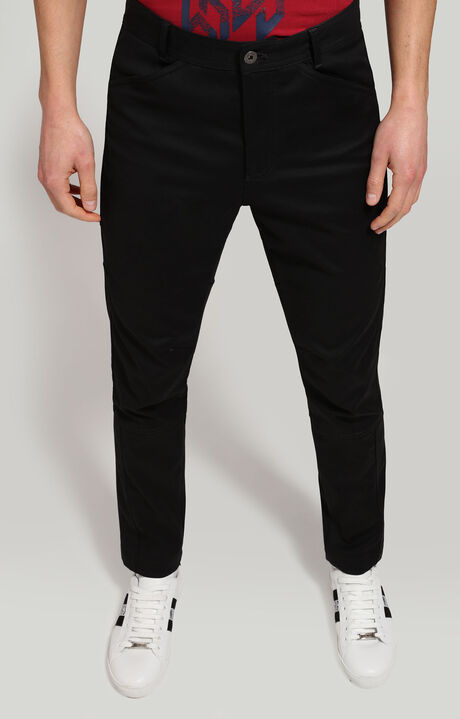 Men's pants with intarsia, BLACK, hi-res-1