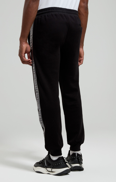 Men's joggers with ribbed cuffs, BLACK, hi-res-1
