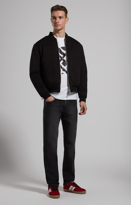 Men's slim-fit jeans, L12 BLACK DENIM, hi-res-1