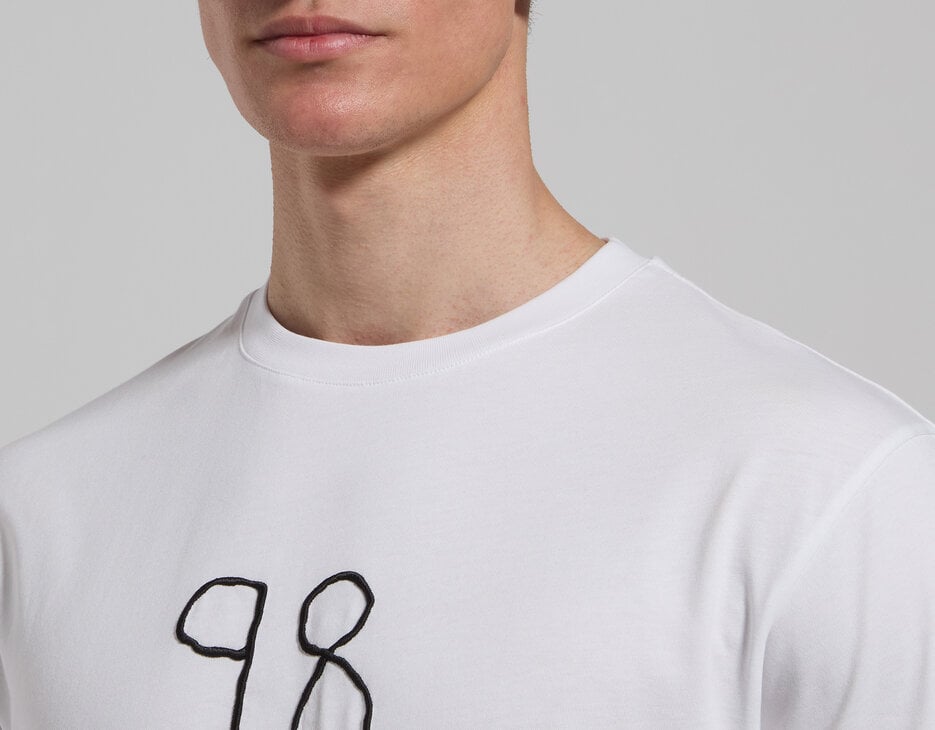 Embroidered men’s T-shirt, WHITE Embroidered men’s T-shirt, WHITE, hi-res-1