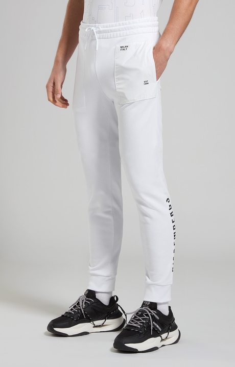 Men's fleece joggers, WHITE, hi-res-1