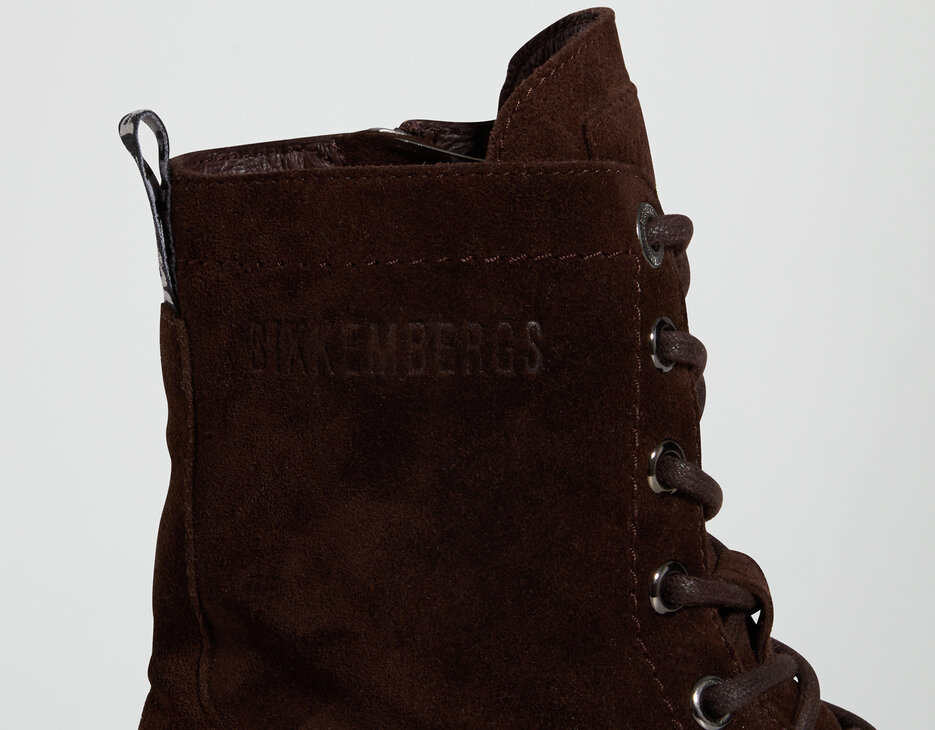 Women's Vintage W oiled leather combat boots, CIOCCOLATO, hi-res-1