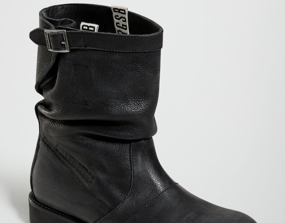 Vintage men's leather boots, BLACK Vintage men's leather boots, BLACK, hi-res-1