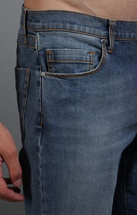 Men's washed denim jeans, DENIM, hi-res-1