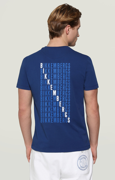 Men's T-shirt with print on back, BLUE Men's T-shirt with print on back, BLUE, hi-res-1