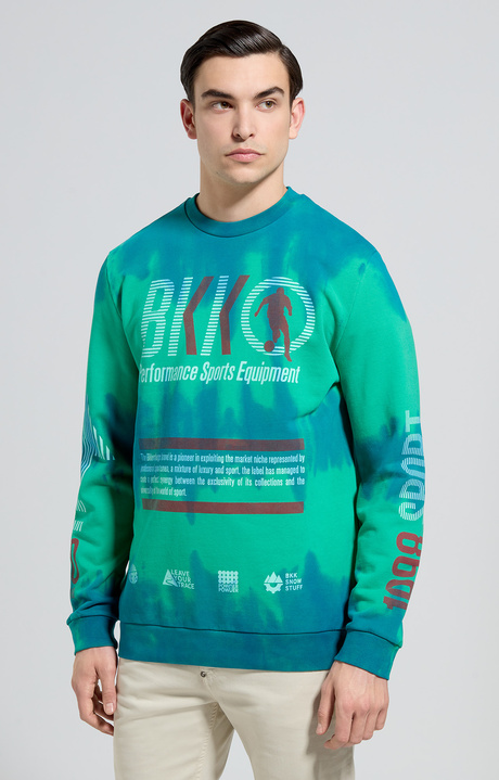 Men's overdyed sweatshirt, ELECTRIC BLUE LEMONADE/BLARNEY, hi-res-1