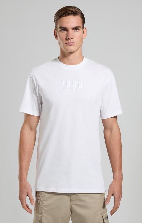 Embroidered men's T-shirt, WHITE, hi-res-1