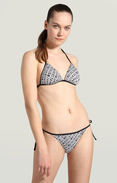 bikkembergs White Bikini with diagonal all-over print