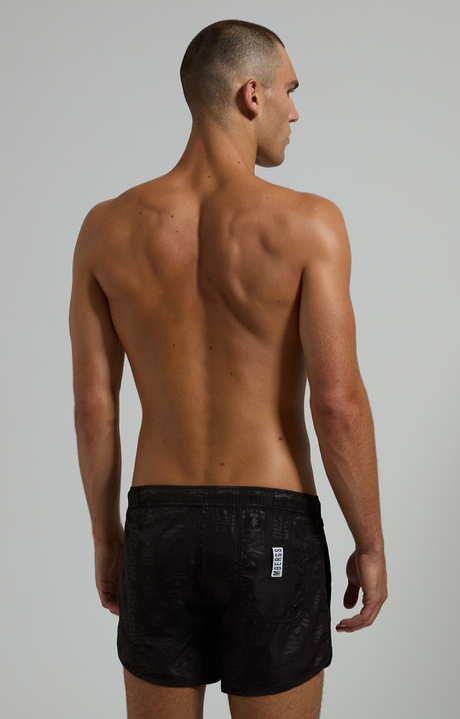 Retro men's swim trunks, BLACK Retro men's swim trunks, BLACK, hi-res-1