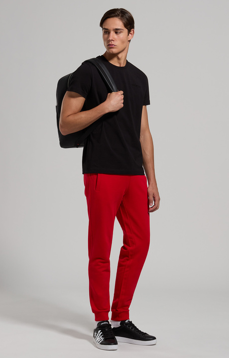 Men's embroidered logo T-shirt, BLACK, hi-res-1