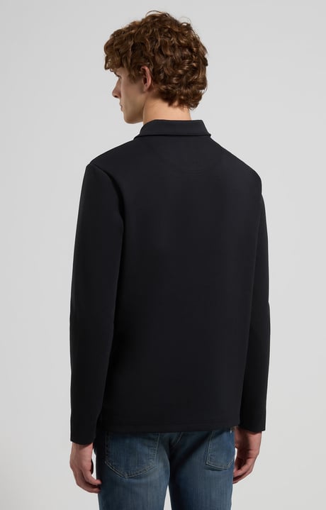 Long-sleeve polo shirt for men, BLACK Long-sleeve polo shirt for men, BLACK, hi-res-1