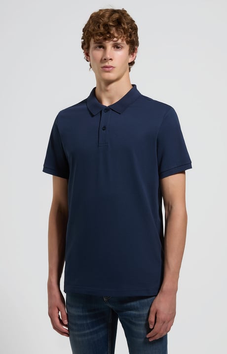 Men’s polo with tape detail, BLACK IRIS Men’s polo with tape detail, BLACK IRIS, hi-res-1