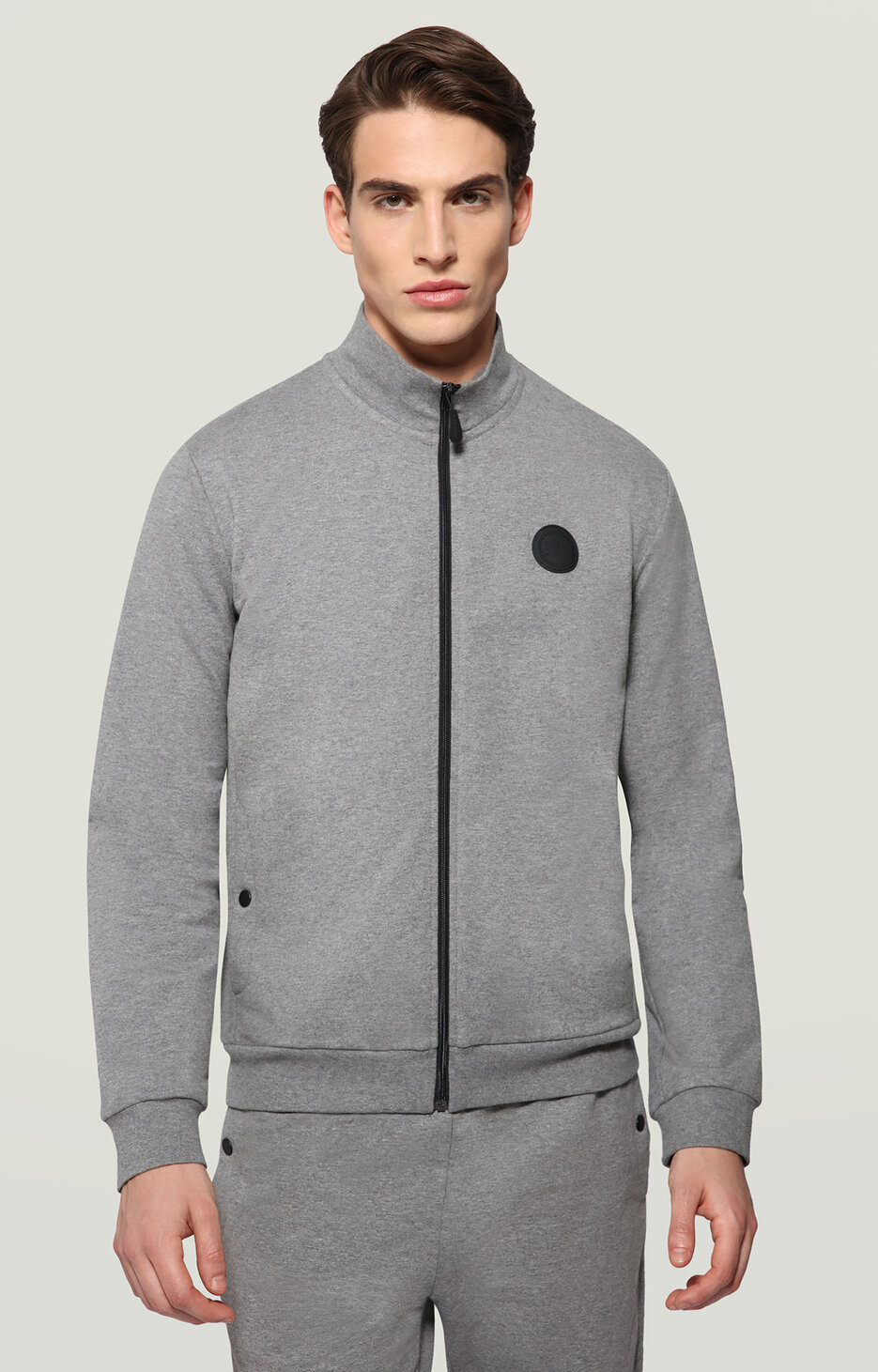 Fleece jacket with print on back, DARK GREY MELANGE Fleece jacket with print on back, DARK GREY MELANGE, hi-res-1
