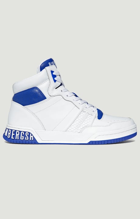 Men's high-top sneakers Scoby, WHITE/AZURE Men's high-top sneakers Scoby, WHITE/AZURE, hi-res-1